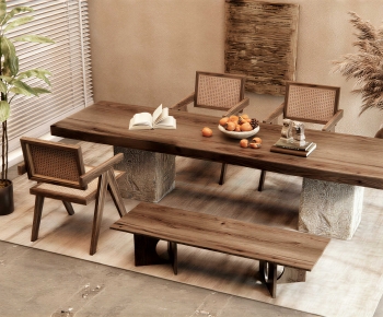 Wabi-sabi Style Dining Table And Chairs-ID:344449048