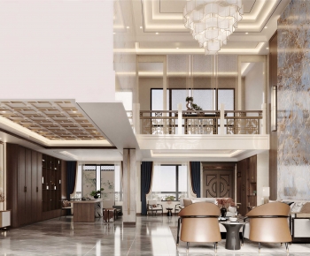 New Chinese Style A Living Room-ID:501002079