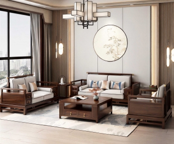 New Chinese Style A Living Room-ID:138742925