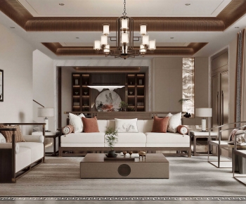 New Chinese Style A Living Room-ID:402570967