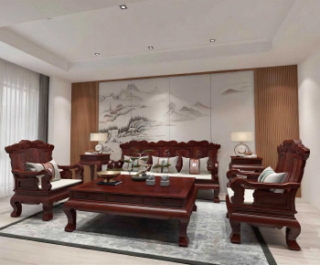 New Chinese Style A Living Room-ID:353719958