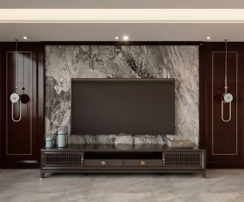 New Chinese Style TV Wall-ID:321559915