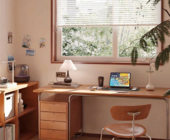 Modern Computer Desk And Chair-ID:967581032