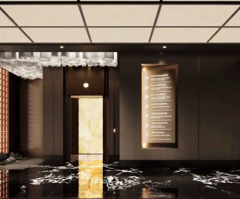 Modern Corridor Elevator Hall-ID:981096989