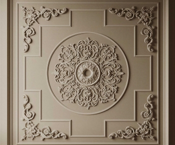 French Style Plaster Carved Top Plate-ID:654370079