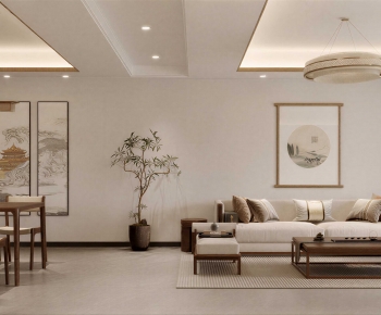 New Chinese Style A Living Room-ID:537671096