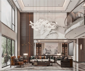 New Chinese Style A Living Room-ID:188119455