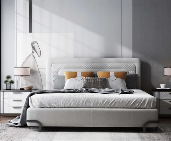 Modern Double Bed-ID:813090841