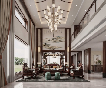 New Chinese Style A Living Room-ID:225994115