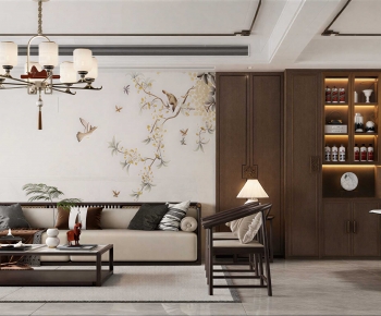 New Chinese Style A Living Room-ID:892327079