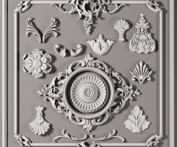 European Style Plaster Carved Top Plate-ID:787270112