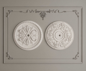 French Style Plaster Carved Top Plate-ID:881226065