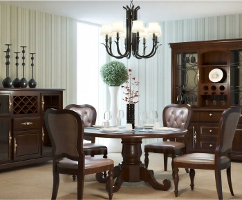 American Style Dining Table And Chairs-ID:670388943