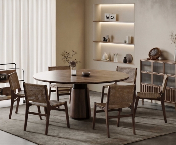 Wabi-sabi Style Dining Table And Chairs-ID:718962912
