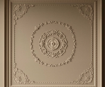 French Style Plaster Carved Top Plate-ID:216301922