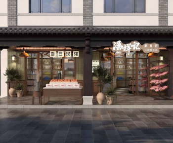 New Chinese Style Facade Element-ID:737632041