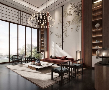 New Chinese Style A Living Room-ID:652646069