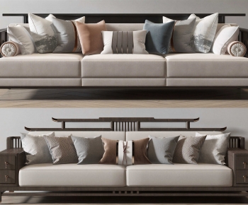 New Chinese Style Three-seat Sofa-ID:840161098