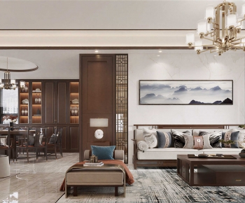 New Chinese Style A Living Room-ID:237320901