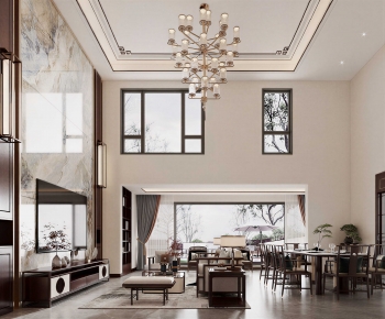 New Chinese Style A Living Room-ID:499176036