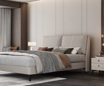 Modern Double Bed-ID:914880045