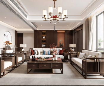 New Chinese Style A Living Room-ID:179023984