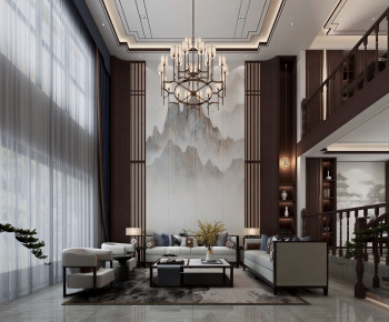 New Chinese Style A Living Room-ID:930039888