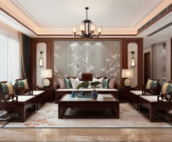 New Chinese Style A Living Room-ID:289325957
