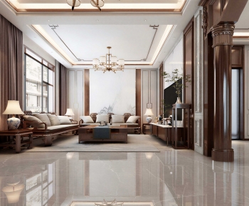 New Chinese Style A Living Room-ID:220454936