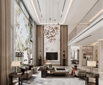 New Chinese Style A Living Room-ID:979482894