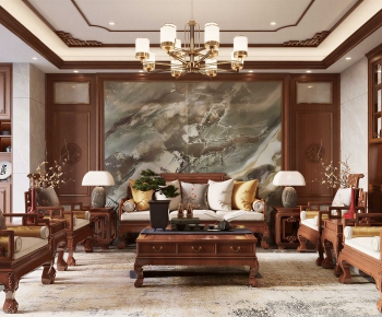 Chinese Style A Living Room-ID:985842946