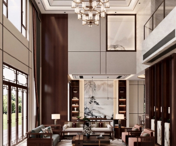 New Chinese Style A Living Room-ID:816485883