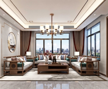 New Chinese Style A Living Room-ID:278131013