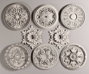 French Style Plaster Carved Top Plate-ID:626982933