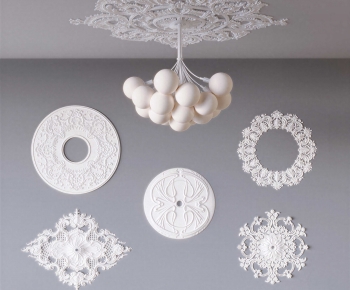 French Style Plaster Carved Top Plate-ID:989855058