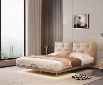 Modern Double Bed-ID:870451938