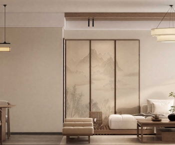 New Chinese Style A Living Room-ID:887170086