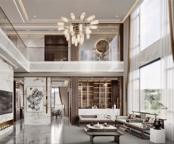 New Chinese Style A Living Room-ID:258544921