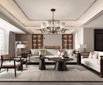 New Chinese Style A Living Room-ID:353962905