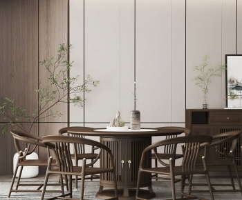 New Chinese Style Dining Table And Chairs-ID:452071916