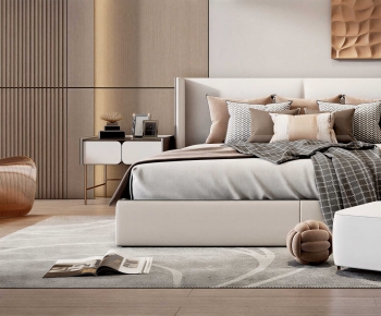 Modern Double Bed-ID:219434982