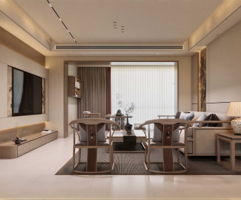 New Chinese Style A Living Room-ID:829914098