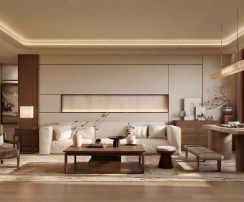 New Chinese Style A Living Room-ID:987656122