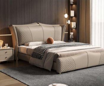 Modern Double Bed-ID:735029943