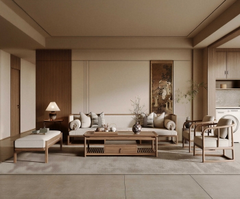 New Chinese Style A Living Room-ID:237868077