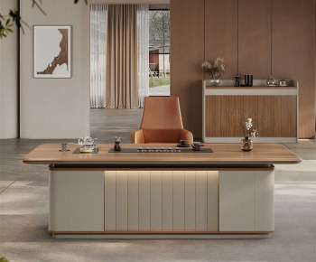 Modern Office Desk And Chair-ID:712940935