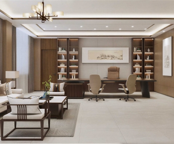 New Chinese Style Manager's Office-ID:398886929