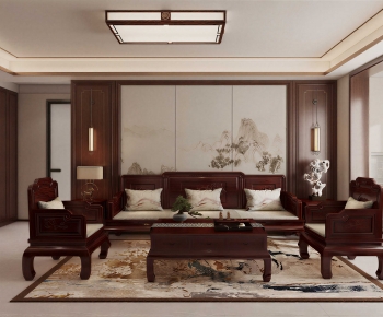 New Chinese Style A Living Room-ID:103240019