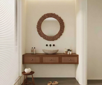 Wabi-sabi Style Bathroom Cabinet-ID:434560865