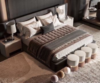 Modern Double Bed-ID:930594929